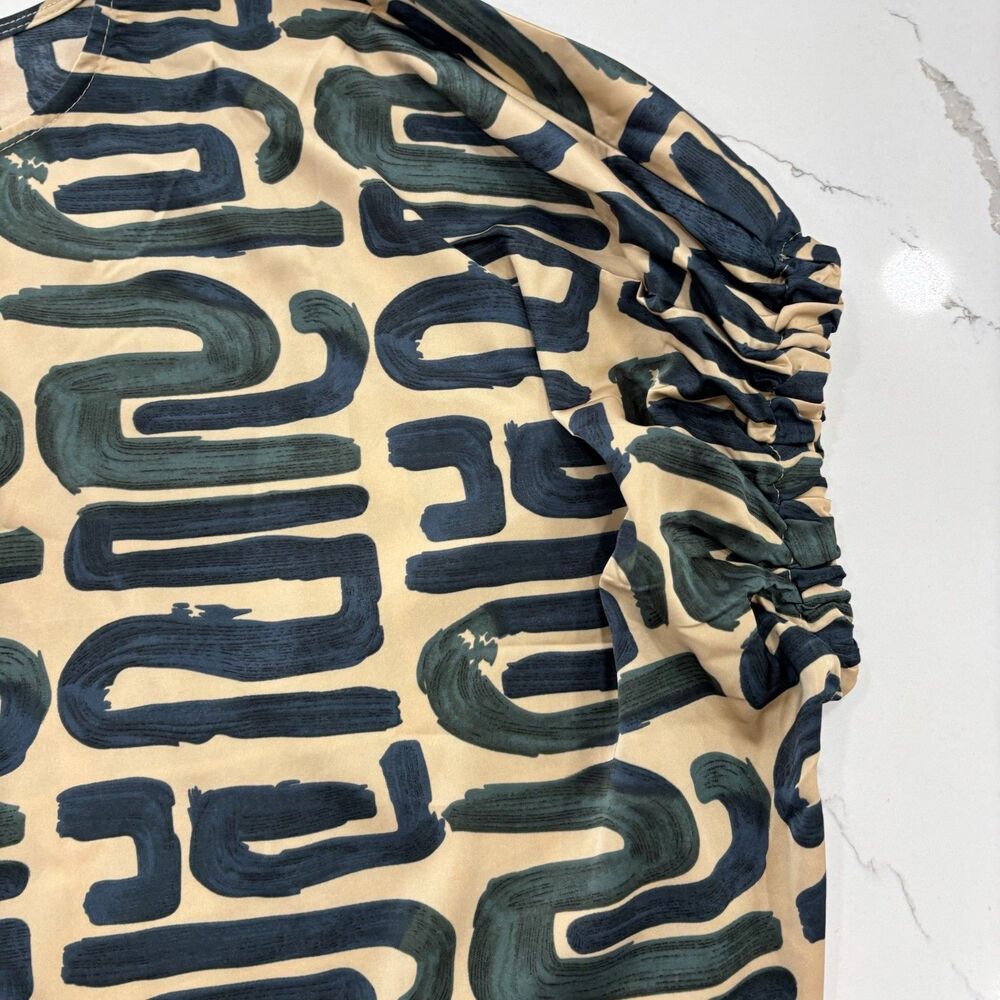 Ee:some Blouse Womens Size Small Boutique Abstract Geometric NWT Neutral - Picture 4 of 7